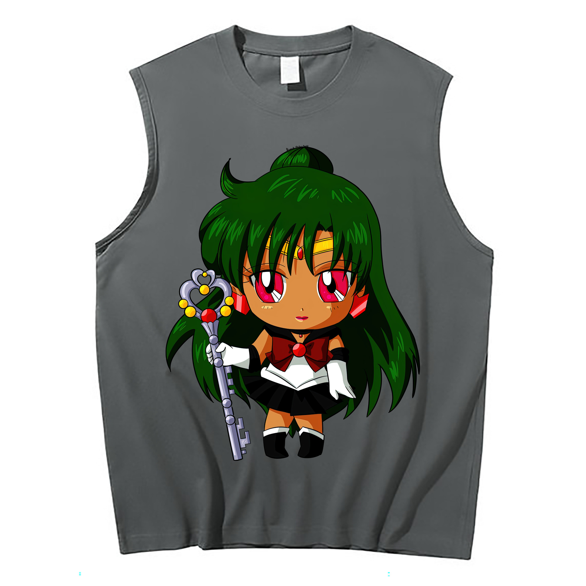 （画像用） 美少女戦士セーラームーン 冥王せつな Sailor Moon Meiou Setsuna コットン100％タンクトップ（フロントプリント）